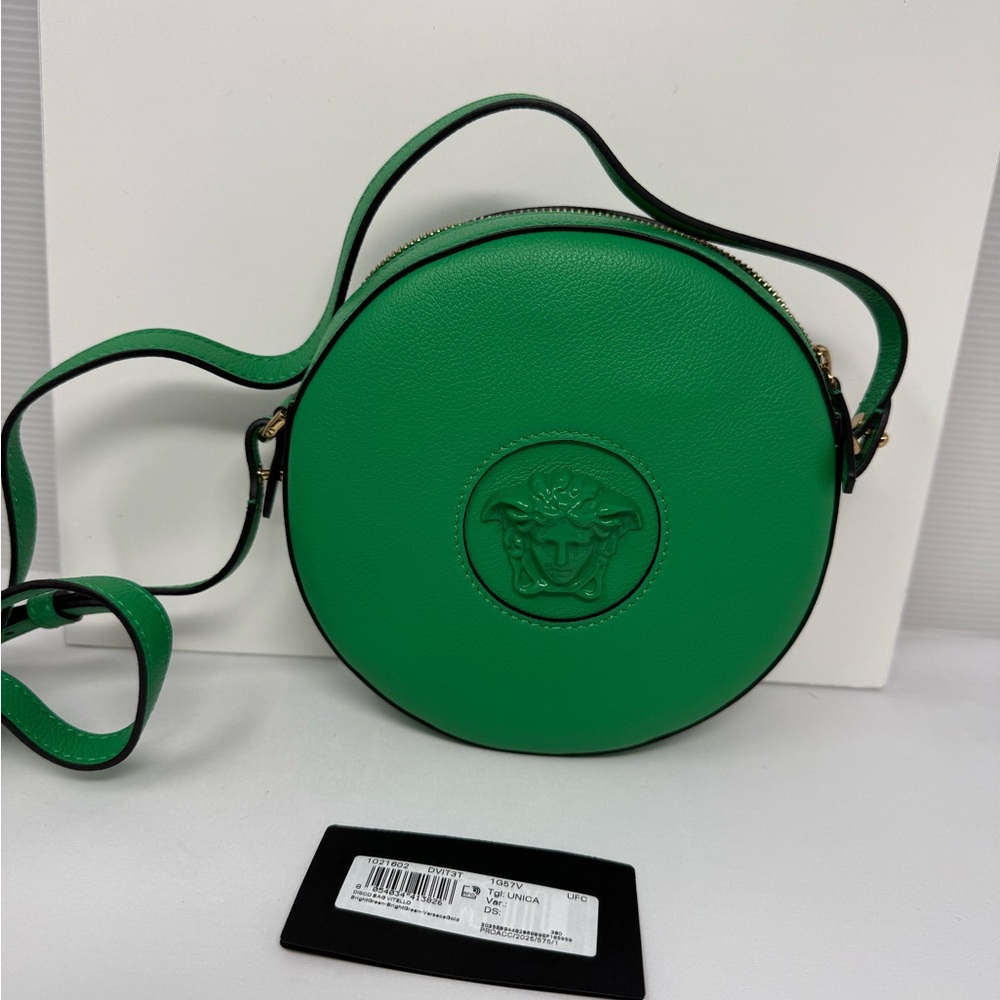 Versace Green Round Medusa Crossbody Bag